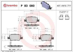 Brembo P 83 080 - Brzdové platničky -