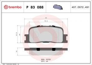 Brembo P 83 088 - Brzdové platničky -