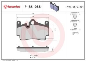 Brembo P 85 088 - Brzdové platničky -