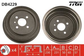 TRW DB4229 - Brzdový bubon -