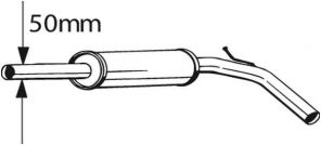Bosal 233-395 - Stredný tlmič -