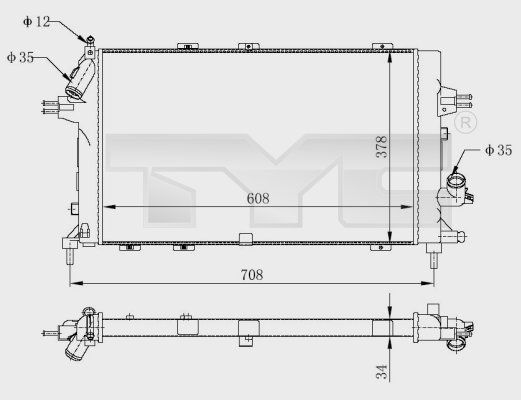 TYC 725-0028-R - Chladič vody -