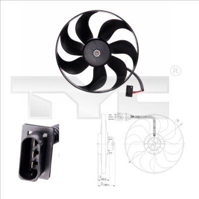 TYC 802-0009 - Ventilátor motora -