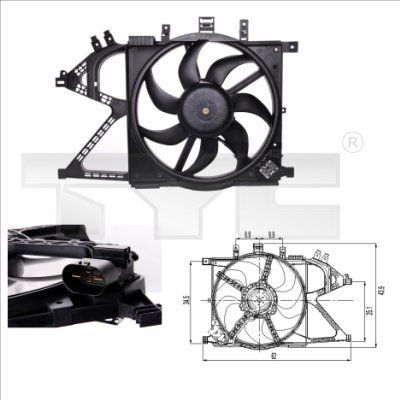 TYC 825-0007 - Ventilátor motora -