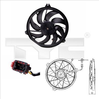 TYC 826-0005 - Ventilátor motora -