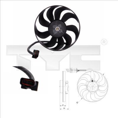 TYC 837-0001 - Ventilátor motora -