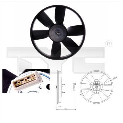 TYC 837-0014 - Ventilátor motora -