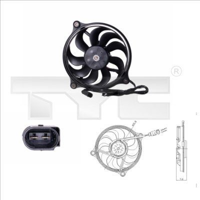 TYC 837-0017 - Ventilátor motora -