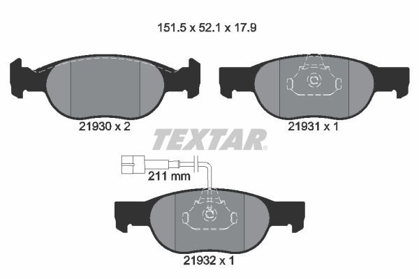 Textar 2193002 - Brzdové platničky -