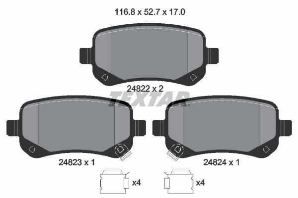Textar 2482201 - Brzdové platničky -