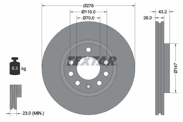 Textar 92156400 - Brzdový kotúč -