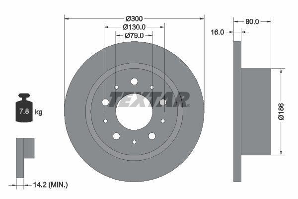 Textar 92157600 - Brzdový kotúč -