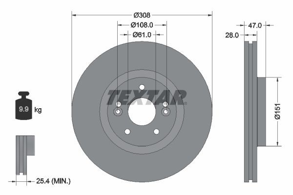 Textar 92157700 - Brzdový kotúč -