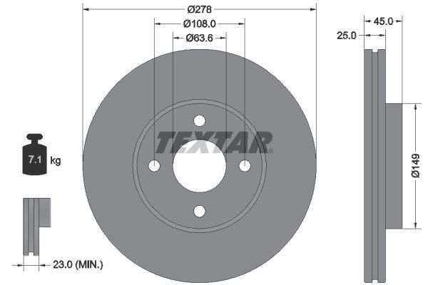 Textar 92159003 - Brzdový kotúč -
