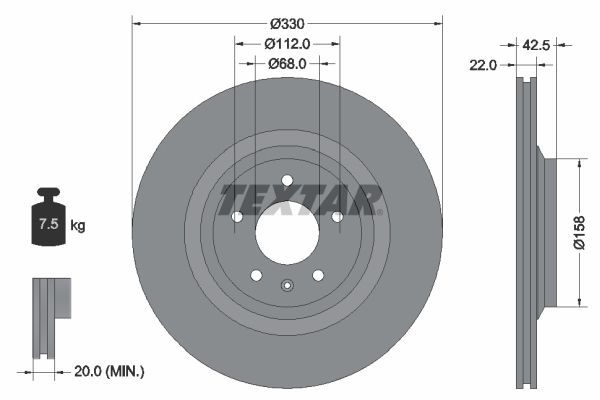 Textar 92160403 - Brzdový kotúč -