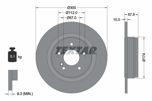 Textar 92163303 - Brzdový kotúč -