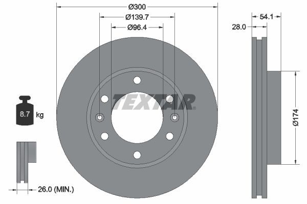 Textar 92164500 - Brzdový kotúč -