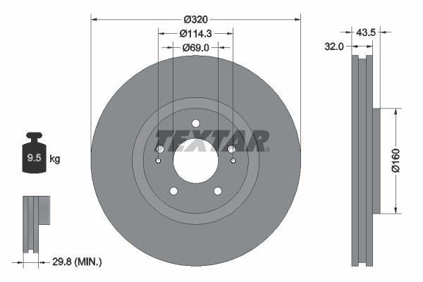 Textar 92169903 - Brzdový kotúč -