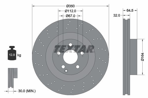 Textar 92176403 - Brzdový kotúč -