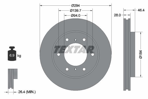 Textar 92180203 - Brzdový kotúč -