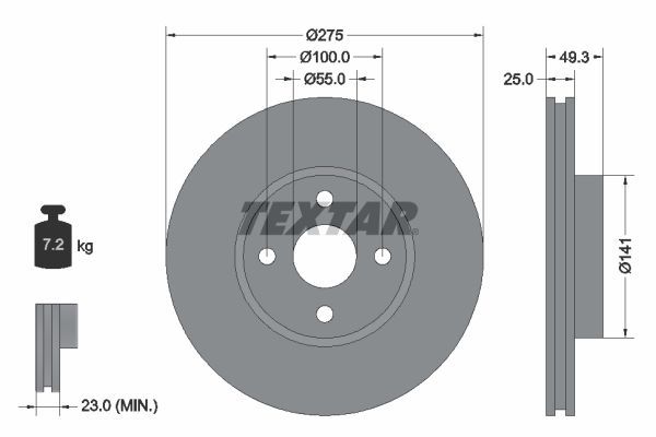 Textar 92180303 - Brzdový kotúč -