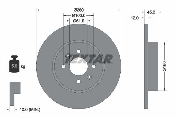 Textar 92181203 - Brzdový kotúč -