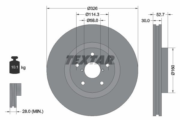 Textar 92194303 - Brzdový kotúč -