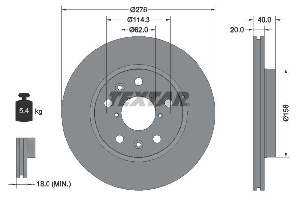 Textar 92204703 - Brzdový kotúč -