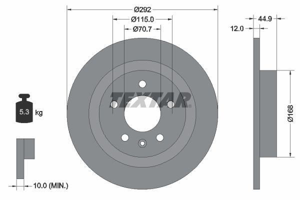 Textar 92205703 - Brzdový kotúč -