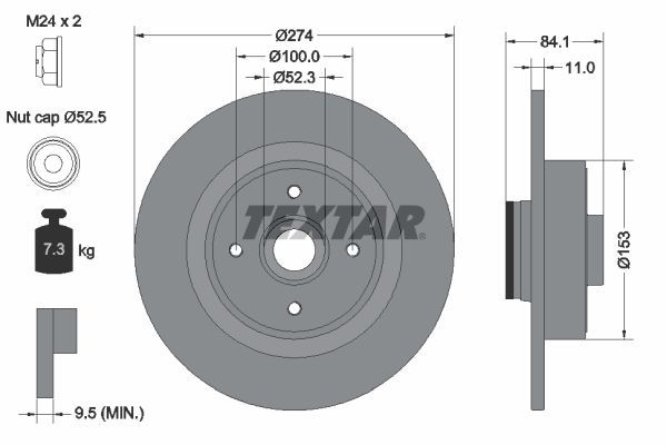 Textar 92223200 - Brzdový kotúč -