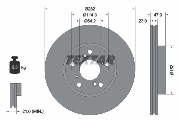 Textar 92227503 - Brzdový kotúč -