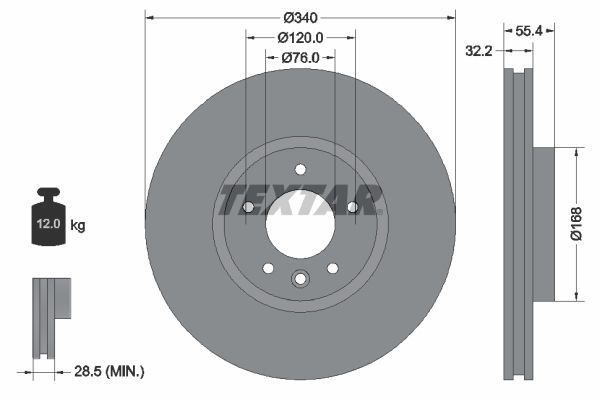 Textar 92230303 - Brzdový kotúč -