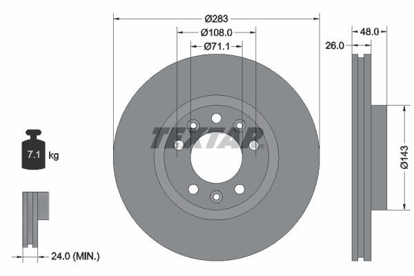 Textar 92232503 - Brzdový kotúč -