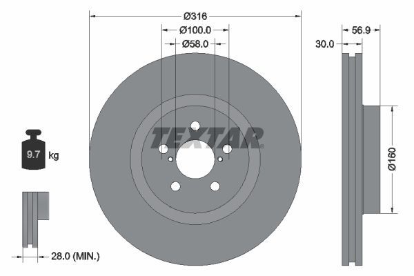 Textar 92236503 - Brzdový kotúč -
