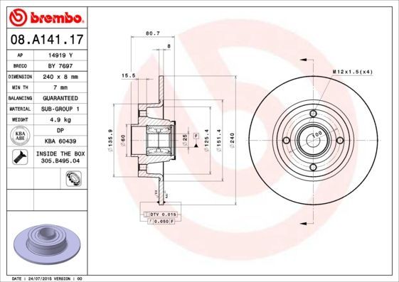 Brembo 08.A141.17