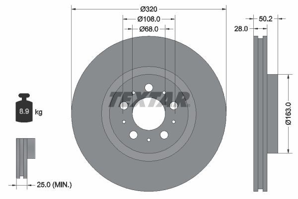 Textar 92178203 - Brzdový kotúč -
