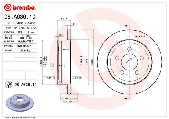 Brembo 08.A636.11