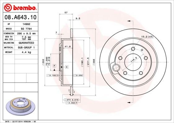 Brembo 08.A643.10