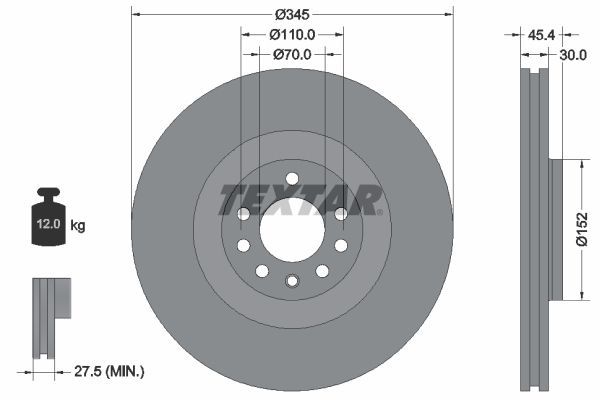 Textar 92242403 - Brzdový kotúč -