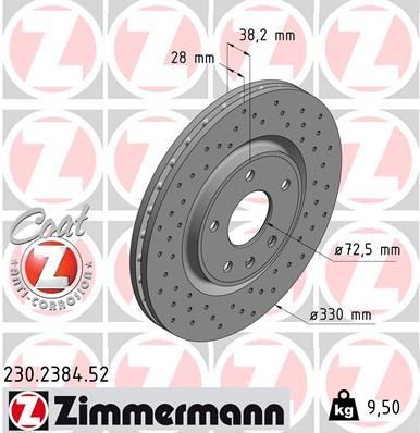 Zimmermann 230.2384.52 - Brzdový kotúč -