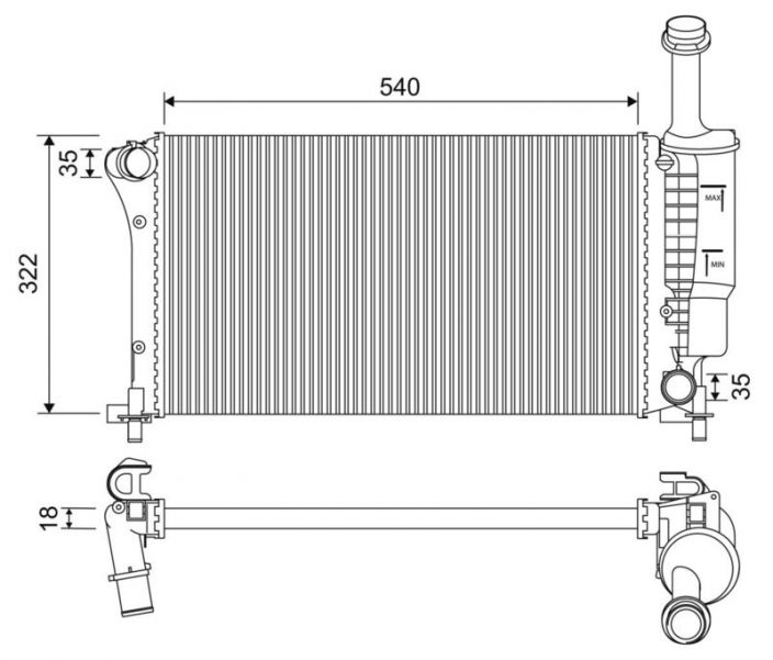 Valeo 735175 - Chladič vody -