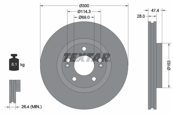 Textar 92166200 - Brzdový kotúč -