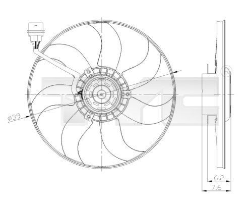 TYC 837-0036 - Ventilátor motora -