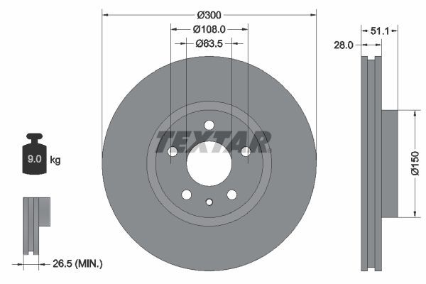 Textar 92268603 - Brzdový kotúč -