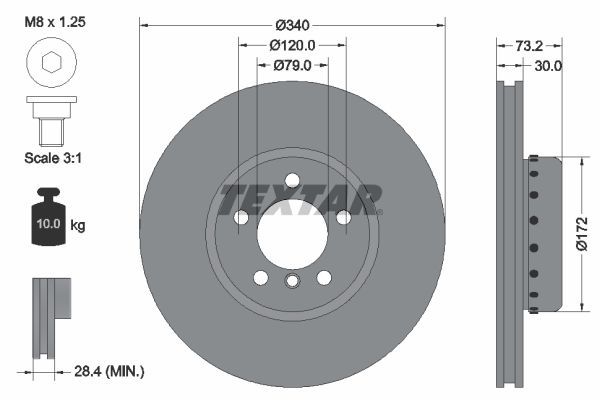 Textar 92264925 - Brzdový kotúč -