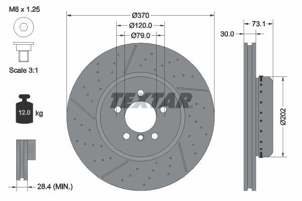 Textar 92265425 - Brzdový kotúč -