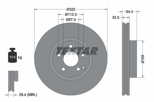 Textar 92163503 - Brzdový kotúč -