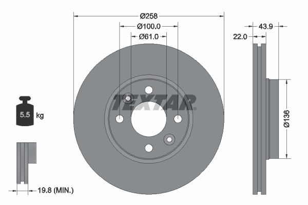 Textar 92241503 - Brzdový kotúč -