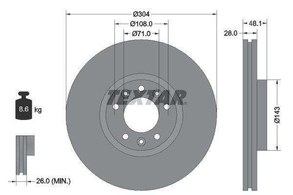 Textar 92232303 - Brzdový kotúč -