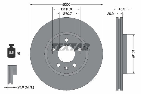 Textar 92205605 - Brzdový kotúč -
